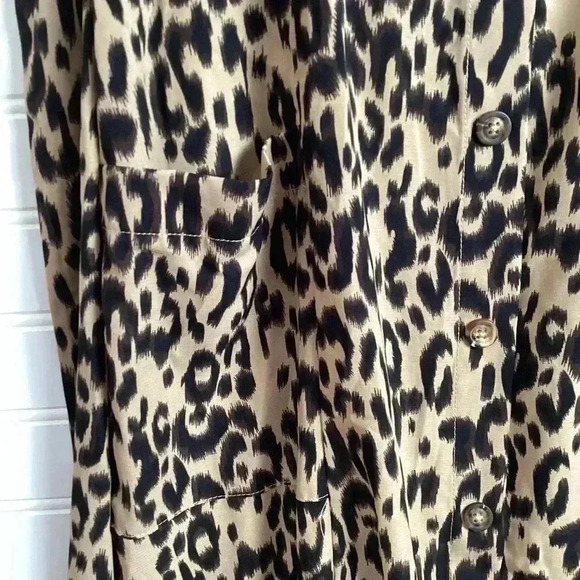 Sienna Sky Women's Leopard Print Ruffle Midi Dress Size Small - Picture 4 of 10
